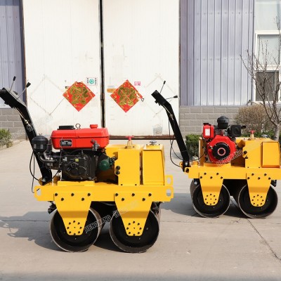 雙鋼輪柴油壓路機 小型手扶壓路機 